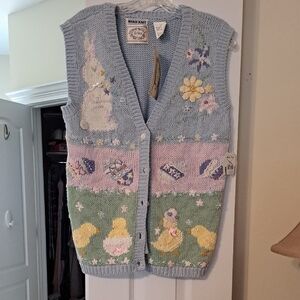 Erika Hand-Knit Blue Vest